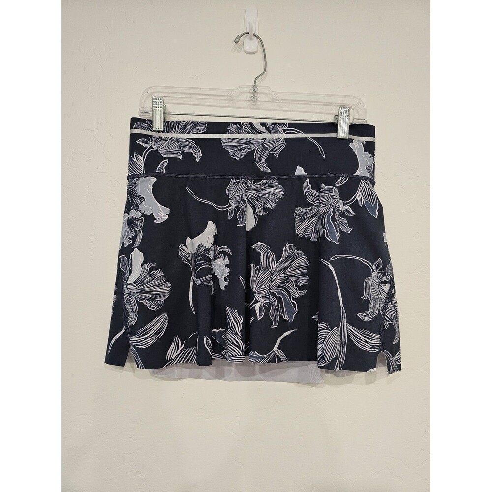 Athleta Women Skirt Size S Floral Sonic Navy Tennis Golf Skort Shorts Reflective